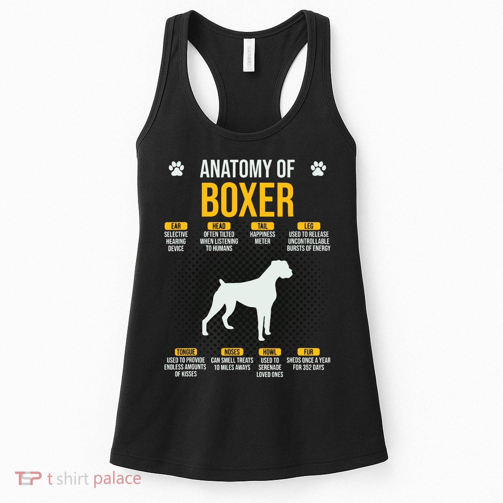 Anatomy Of Boxer Dog Lover Funny Women's Tank Top