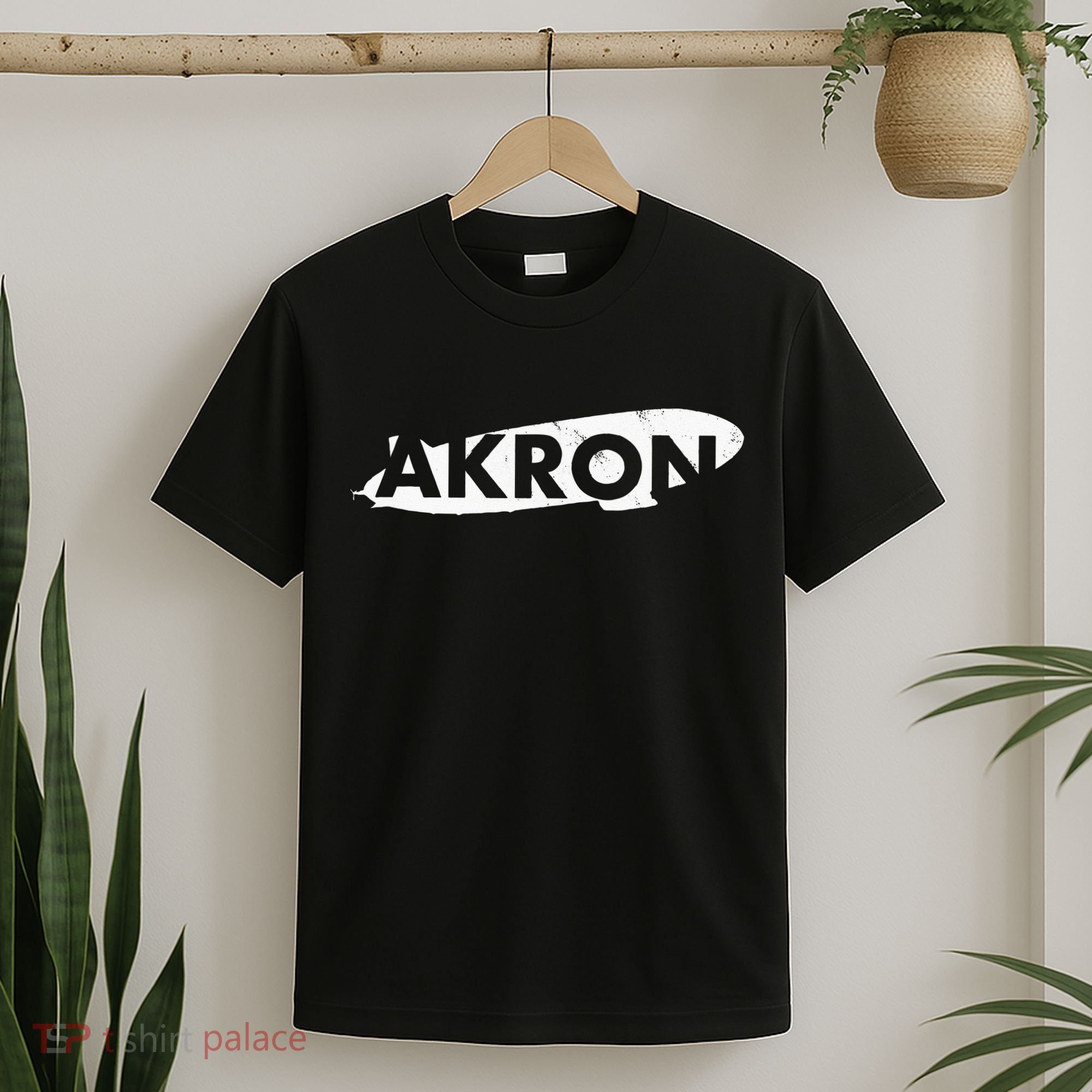 Akron Ohio Blimp Over Summit County Vintage Distressed Style T-Shirt