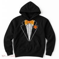 Adult Orange Bowtie Tuxedo Costume Tux Retro Hoodie thumb 0