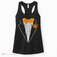 Adult Orange Bowtie Tuxedo Costume Tux Retro Women's Tank Top thumb 0