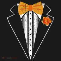 Adult Orange Bowtie Tuxedo Costume Tux Retro Women's Tank Top thumb 5