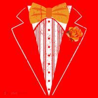 Adult Orange Bowtie Tuxedo Costume Tux Retro Santa Hat thumb 1