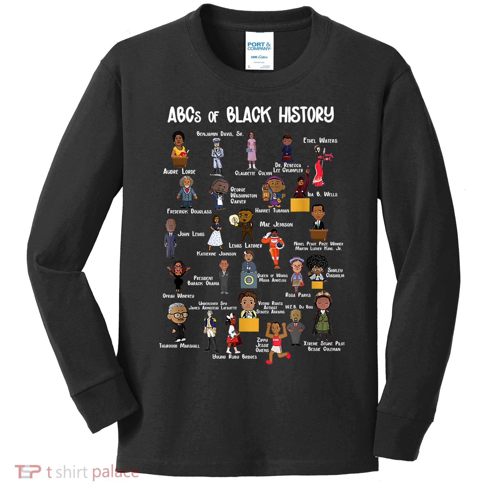 ABCs Of Black History Kids Long Sleeve Shirt