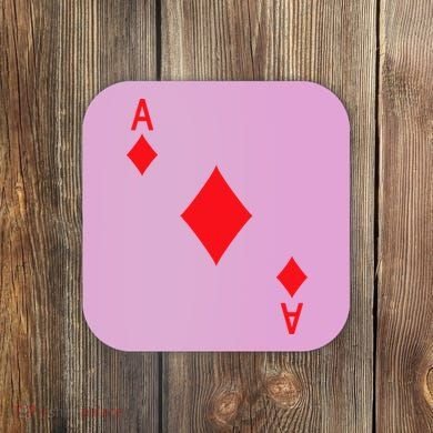 Ace Of Diamonds Playing Card Coaster