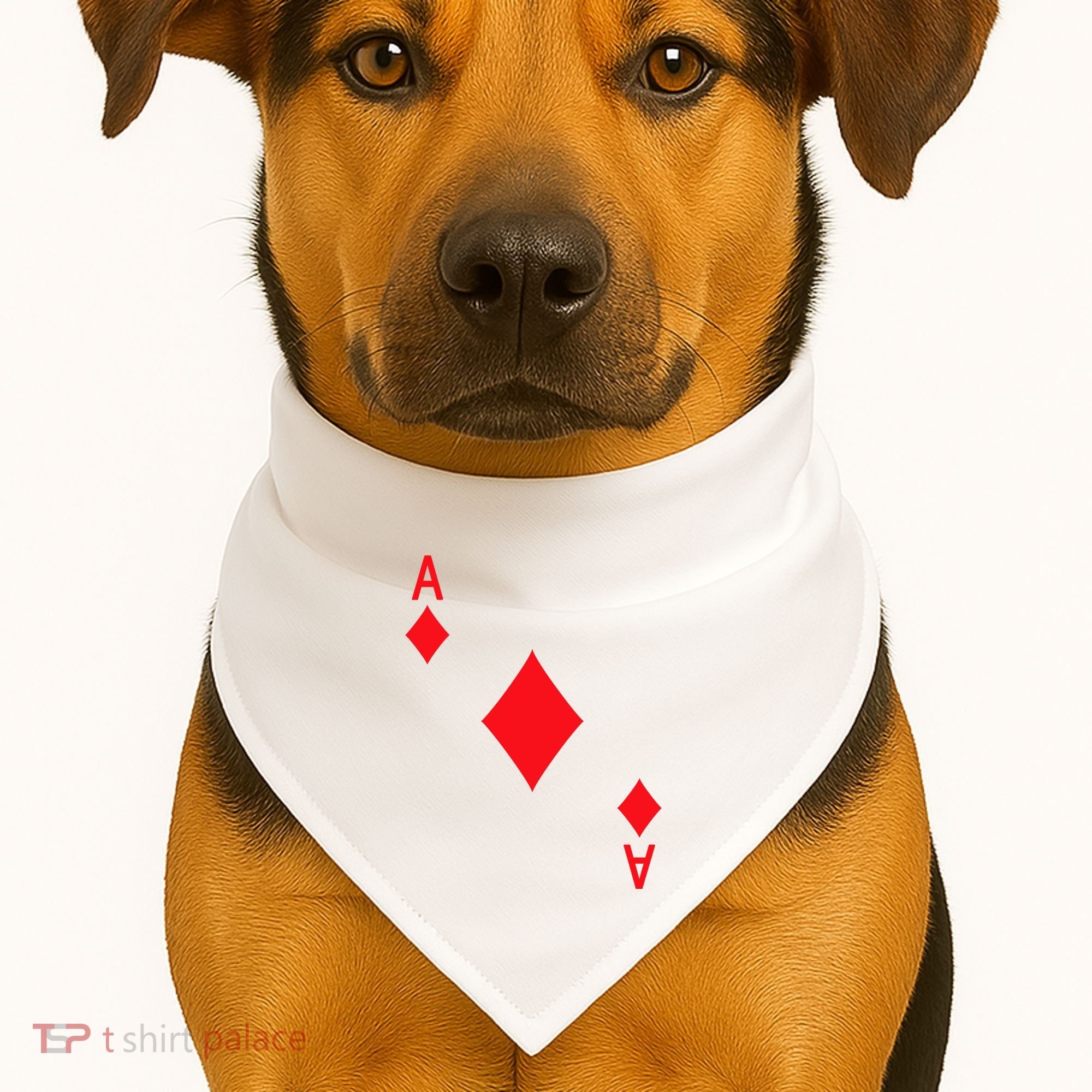 Ace Of Diamonds Playing Card USA-Made Doggie Bandana