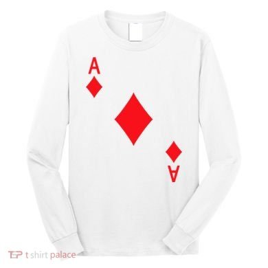 Ace Of Diamonds Playing Card Long Sleeve Shirt