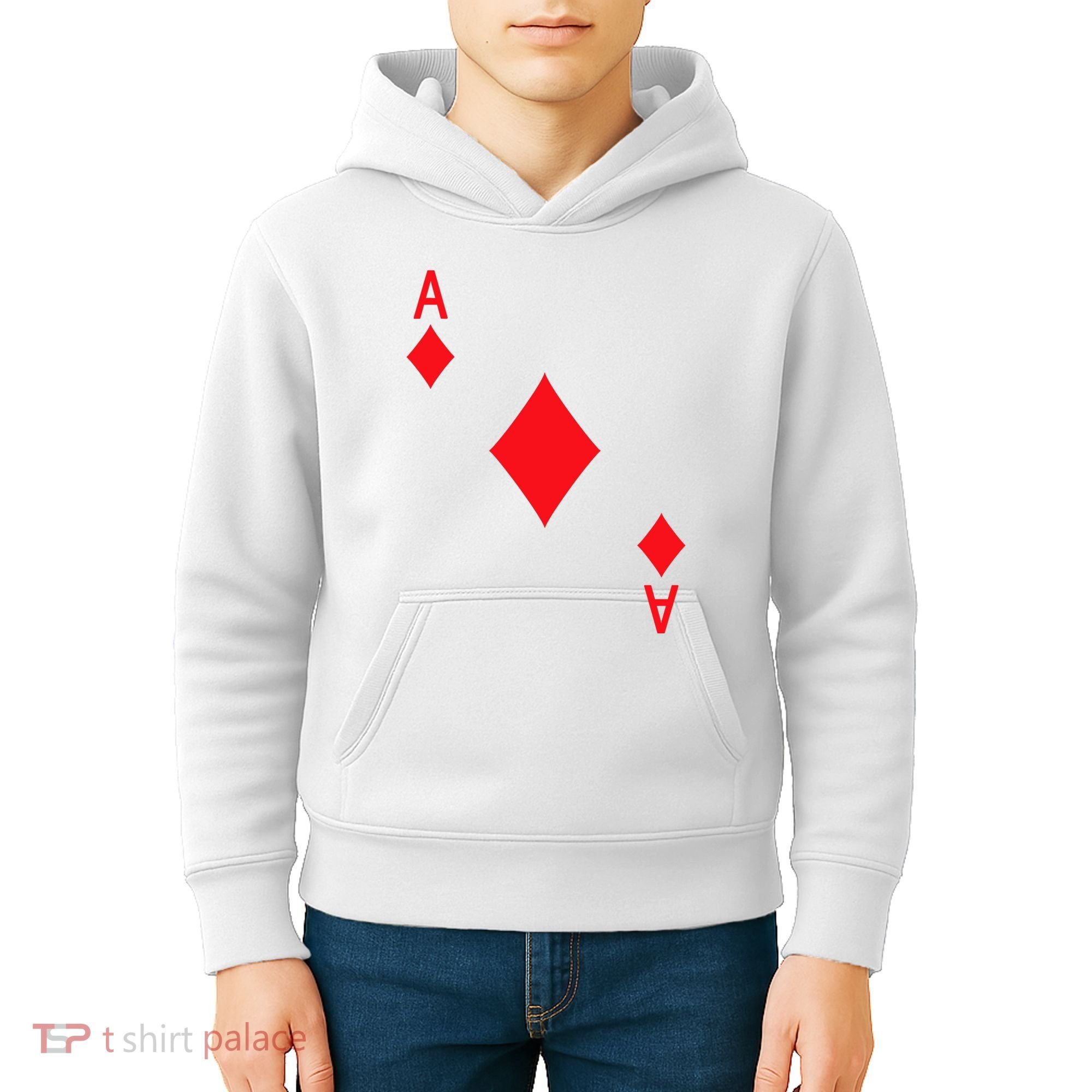 Ace Of Diamonds Playing Card Kids Hoodie
