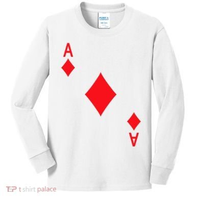 Ace Of Diamonds Playing Card Kids Long Sleeve Shirt