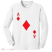 Ace Of Diamonds Playing Card Kids Long Sleeve Shirt thumb 0