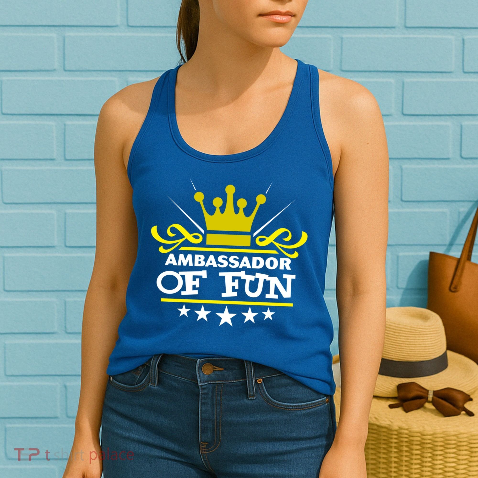 Ambassador Of Fun Funny Saying Costume Party Starter White Funny Gift Women's Tank Top