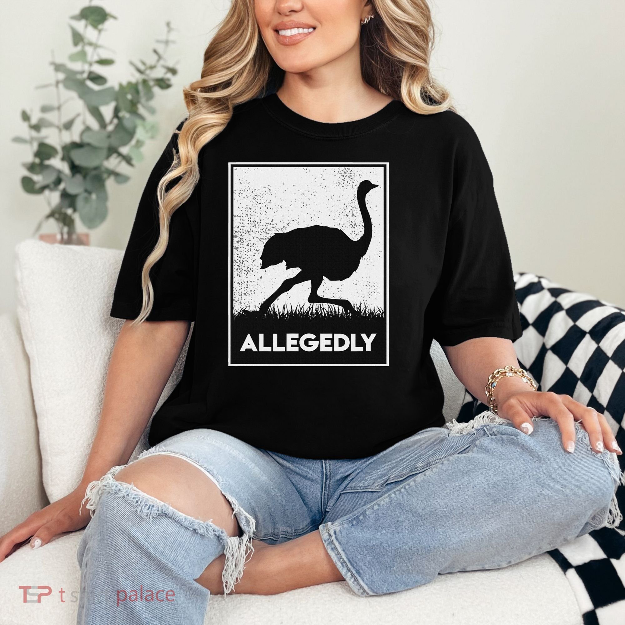 Allegedly Ostrich Funny Flightless Bird Comfort Colors T-Shirt