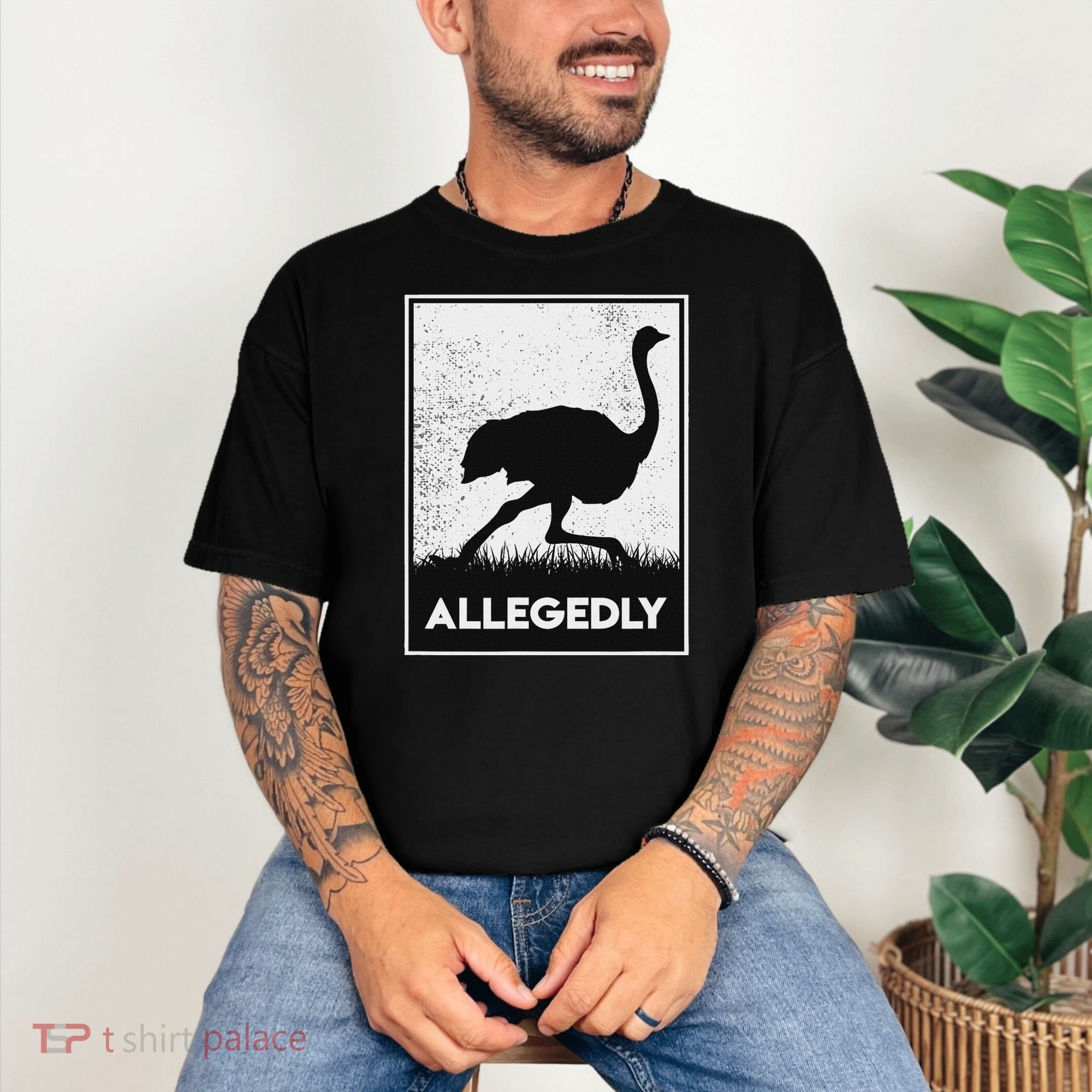 Allegedly Ostrich Funny Flightless Bird Comfort Colors T-Shirt