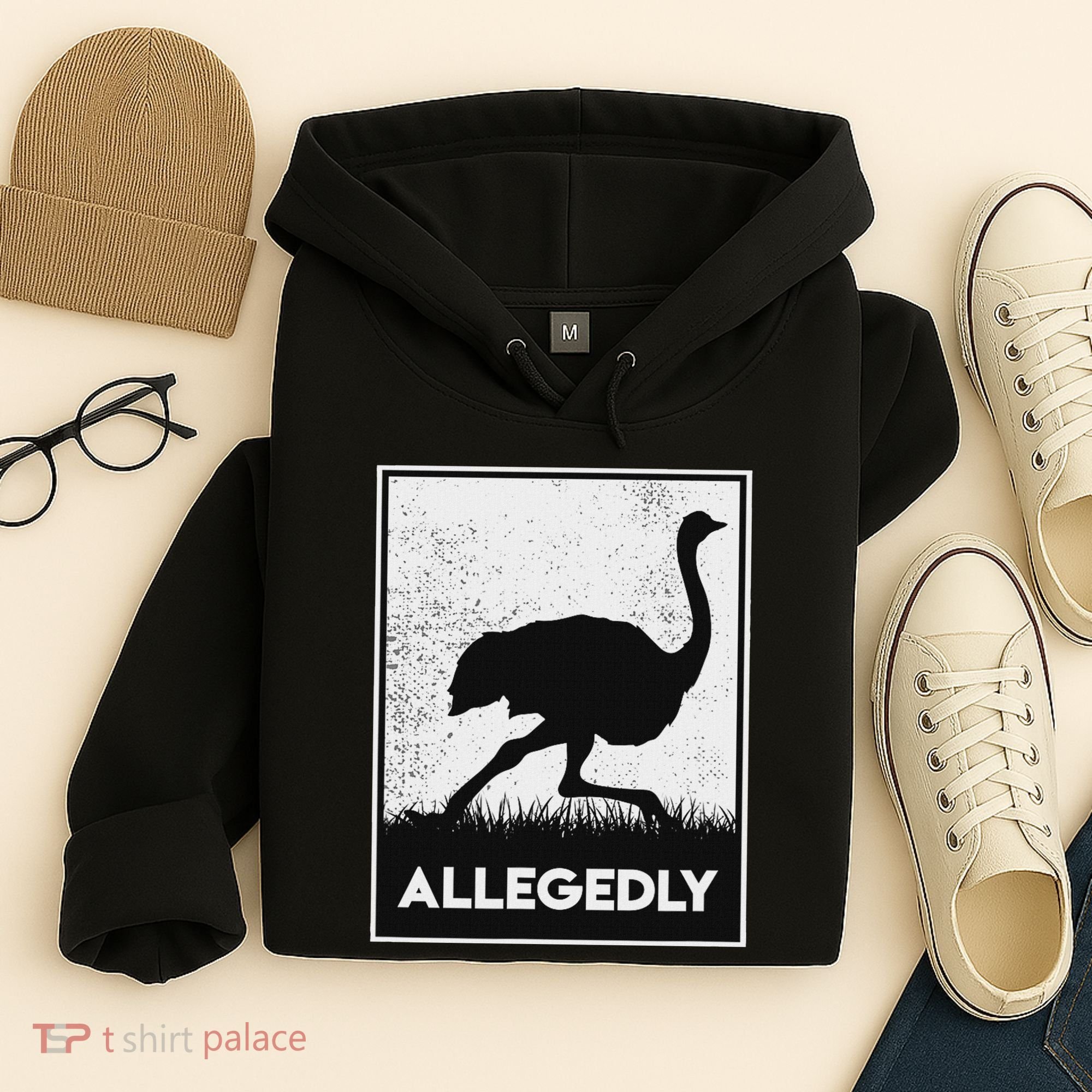 Allegedly Ostrich Funny Flightless Bird Hoodie