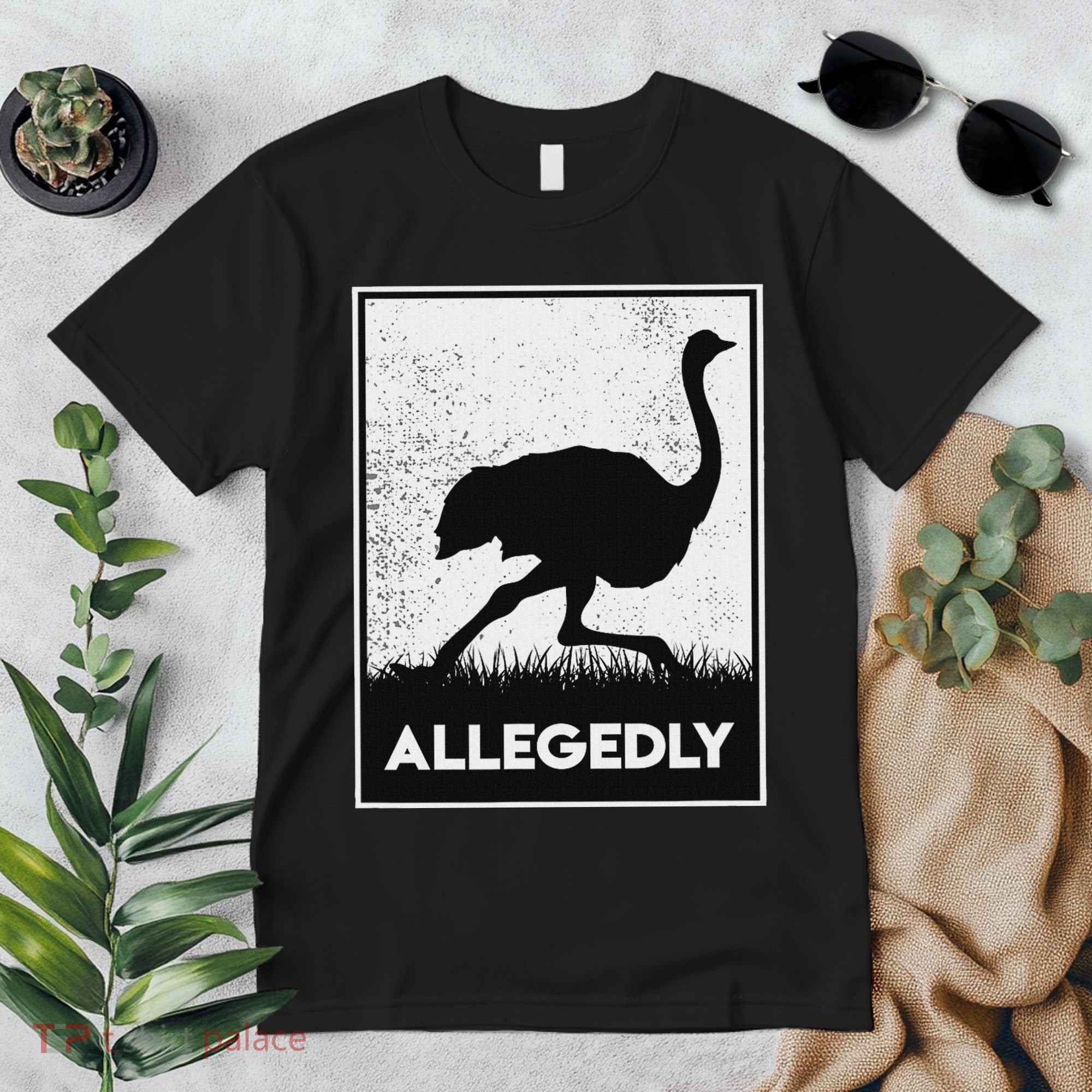 Allegedly Ostrich Funny Flightless Bird Premium T-Shirt