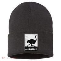 Allegedly Ostrich Funny Flightless Bird Sustainable Knit Beanie thumb 0