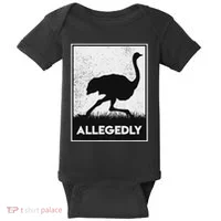 Allegedly Ostrich Funny Flightless Bird Baby Bodysuit thumb 0