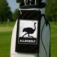 Allegedly Ostrich Funny Flightless Bird Golf Towel thumb 2