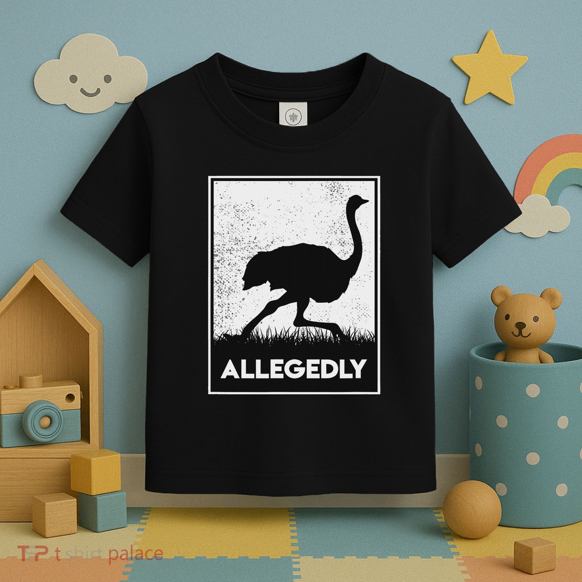 Allegedly Ostrich Funny Flightless Bird Toddler T-Shirt