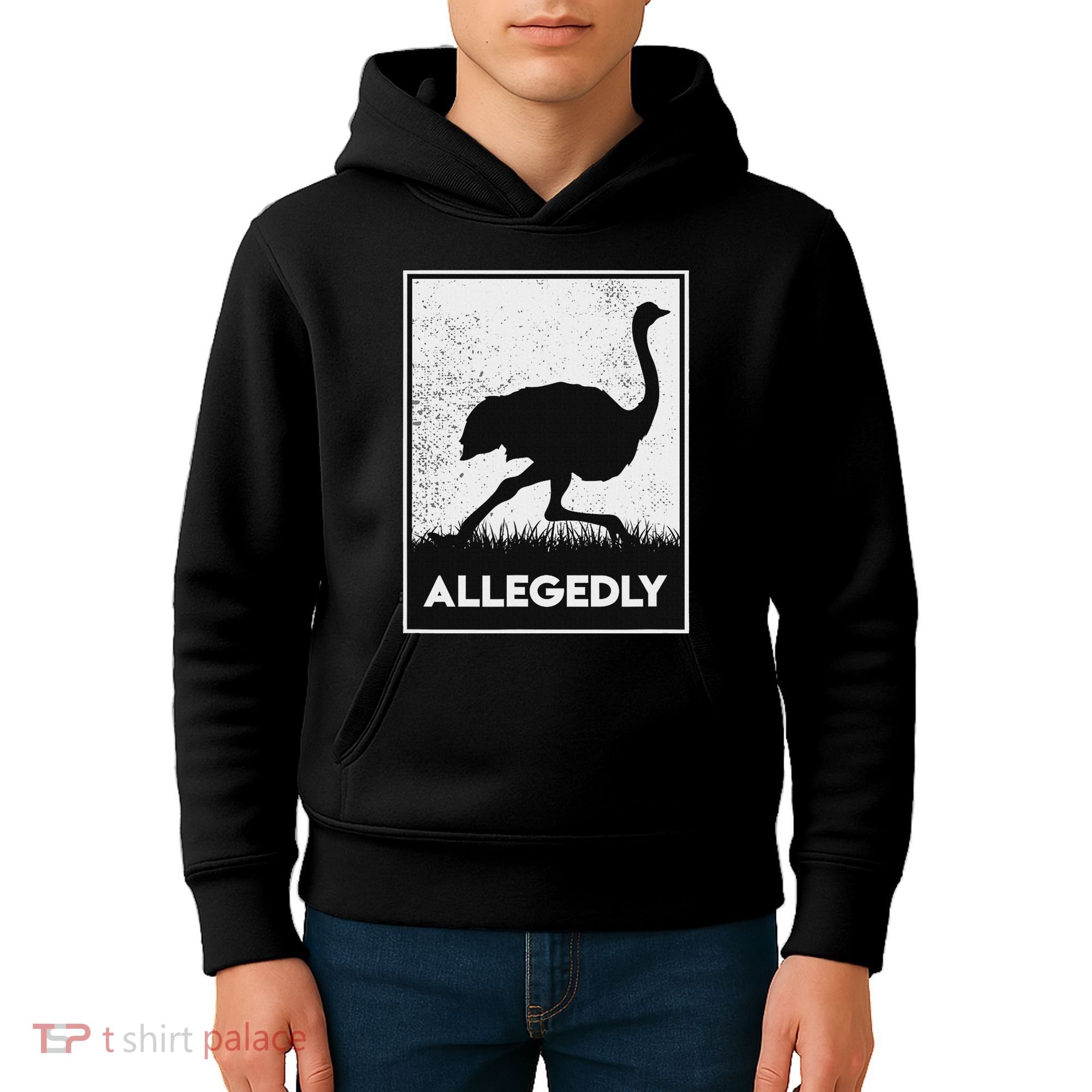 Allegedly Ostrich Funny Flightless Bird Kids Hoodie
