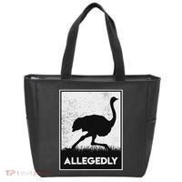 Allegedly Ostrich Funny Flightless Bird Tote Bag thumb 0