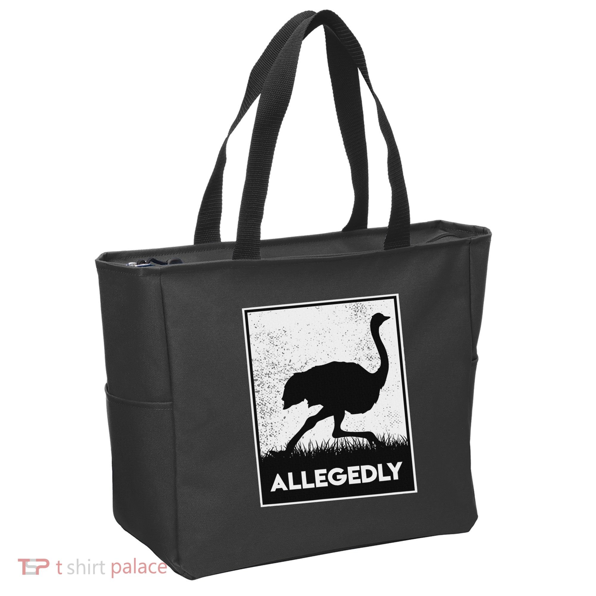 Allegedly Ostrich Funny Flightless Bird Tote Bag