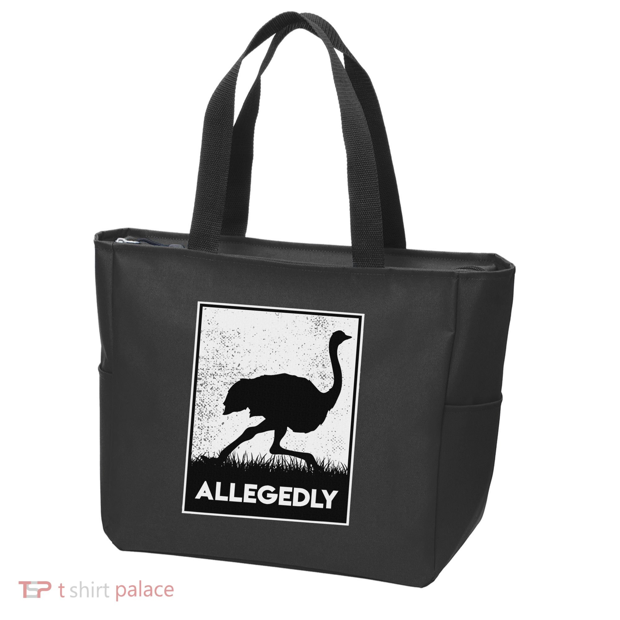 Allegedly Ostrich Funny Flightless Bird Tote Bag