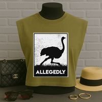 Allegedly Ostrich Funny Flightless Bird Garment-Dyed Women's Muscle Tee thumb 3