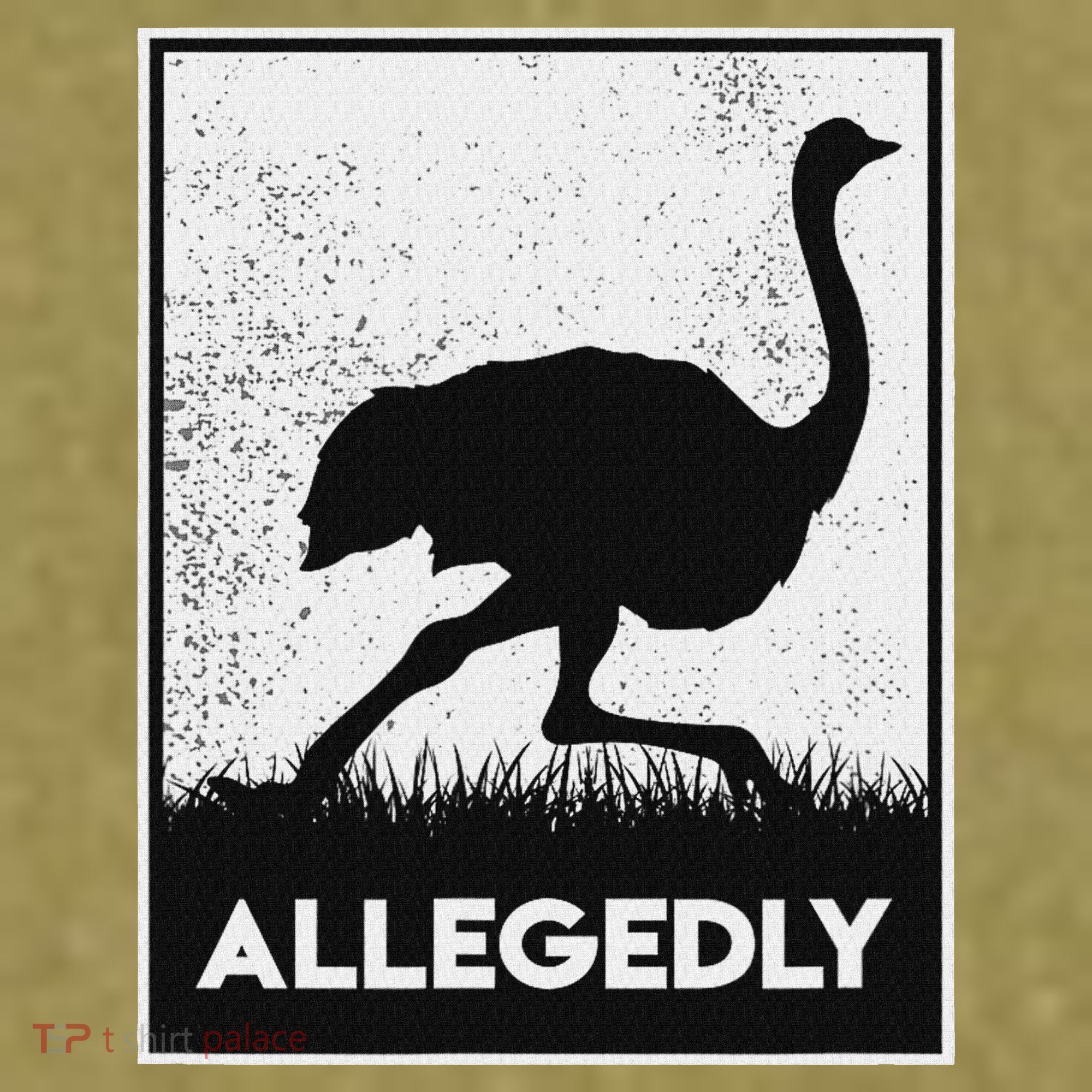 Allegedly Ostrich Funny Flightless Bird Garment-Dyed Women's Muscle Tee