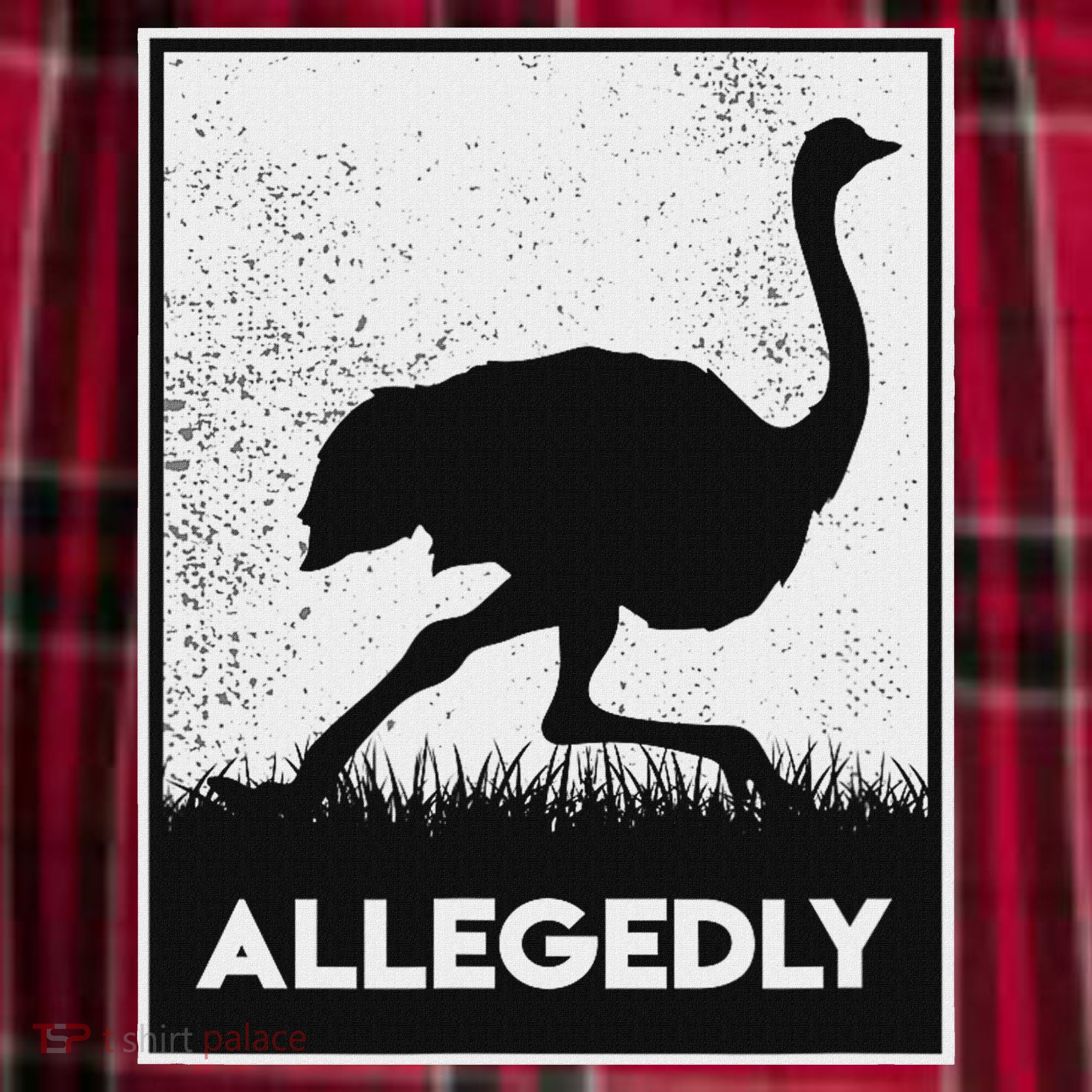 Allegedly Ostrich Funny Flightless Bird Women's Flannel Plaid Pajama Pants