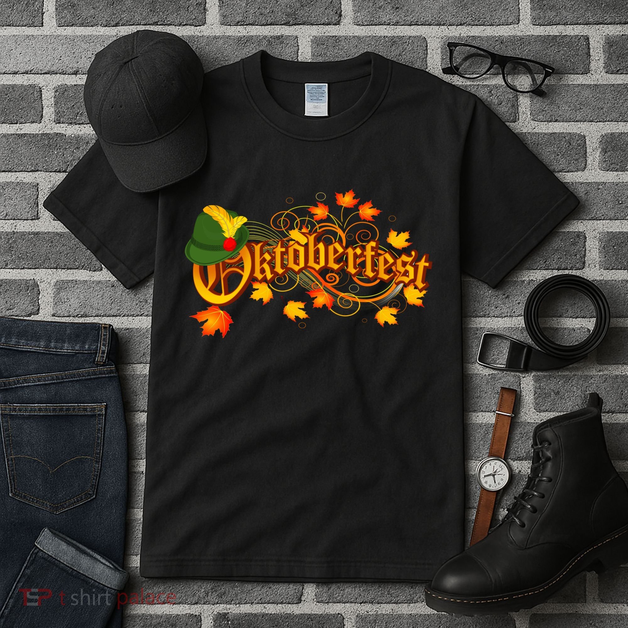 Autumn Oktoberfest Fall Leaves Tall T-Shirt
