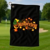 Autumn Oktoberfest Fall Leaves Golf Towel thumb 1