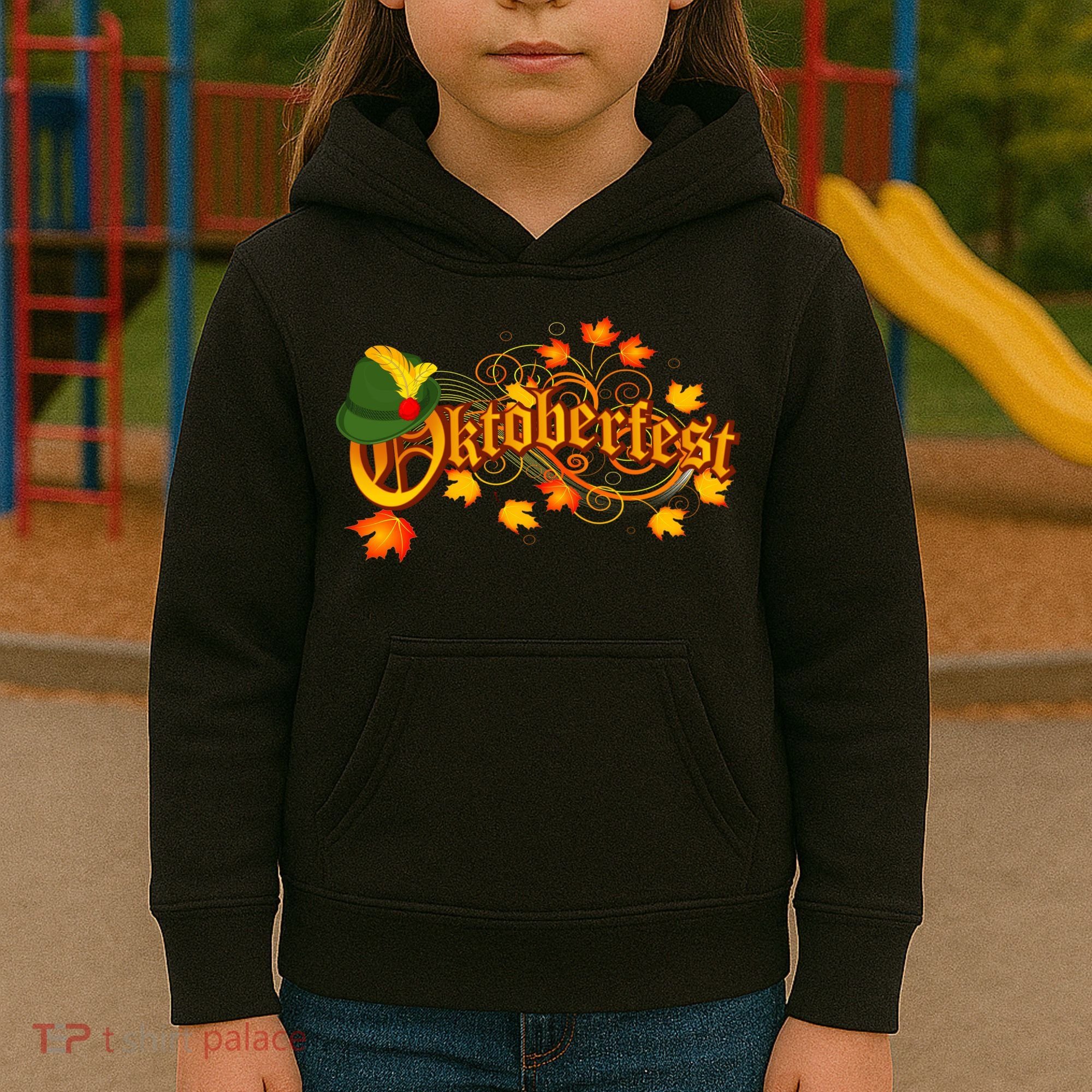 Autumn Oktoberfest Fall Leaves Kids Hoodie