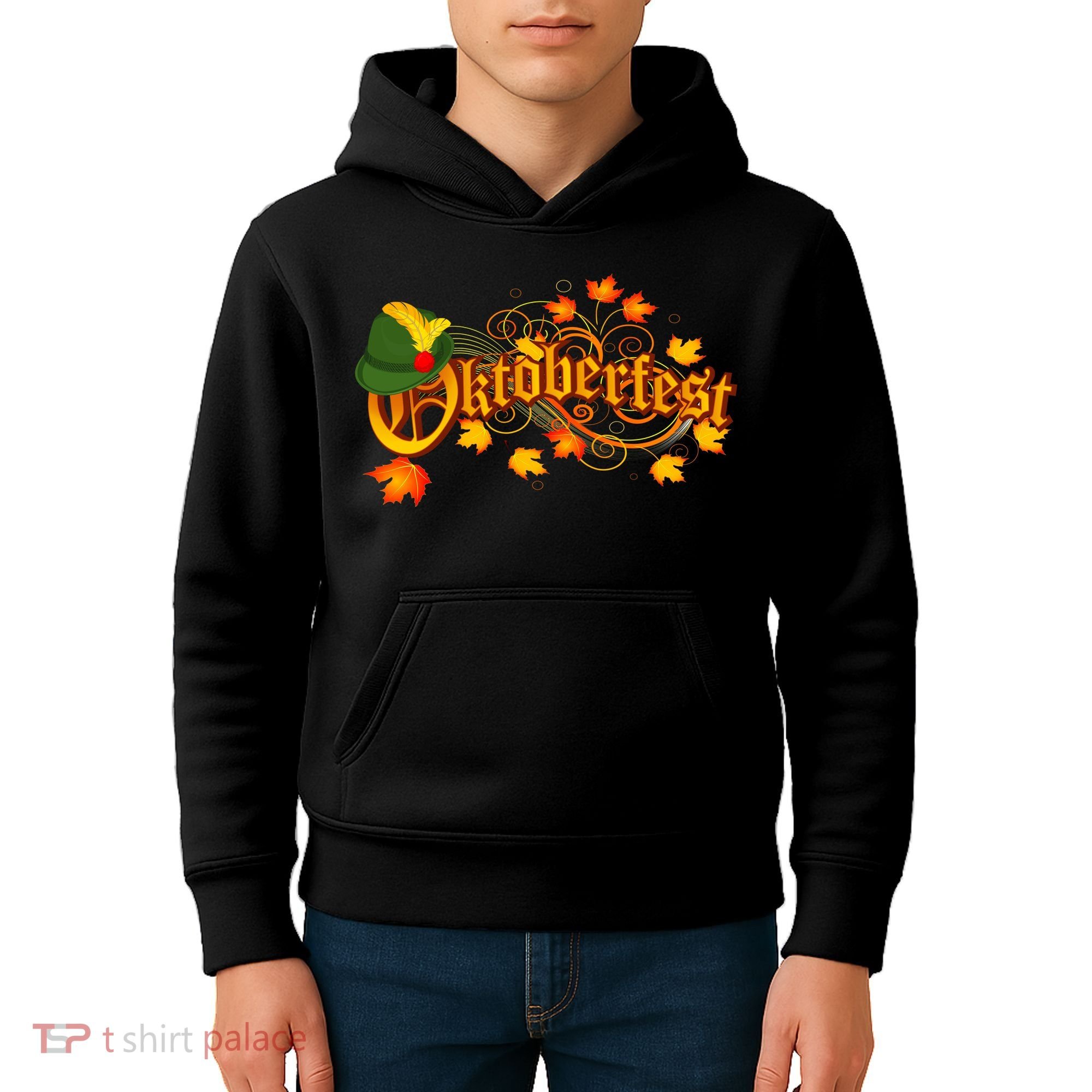 Autumn Oktoberfest Fall Leaves Kids Hoodie