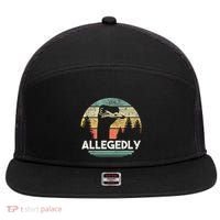 Allegedly Ostrich Funny Bird Lover 7 Panel Mesh Trucker Snapback Hat thumb 0