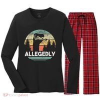 Allegedly Ostrich Funny Bird Lover Women's Long Sleeve Flannel Pajama Set  thumb 0
