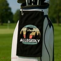 Allegedly Ostrich Funny Bird Lover Golf Towel thumb 2