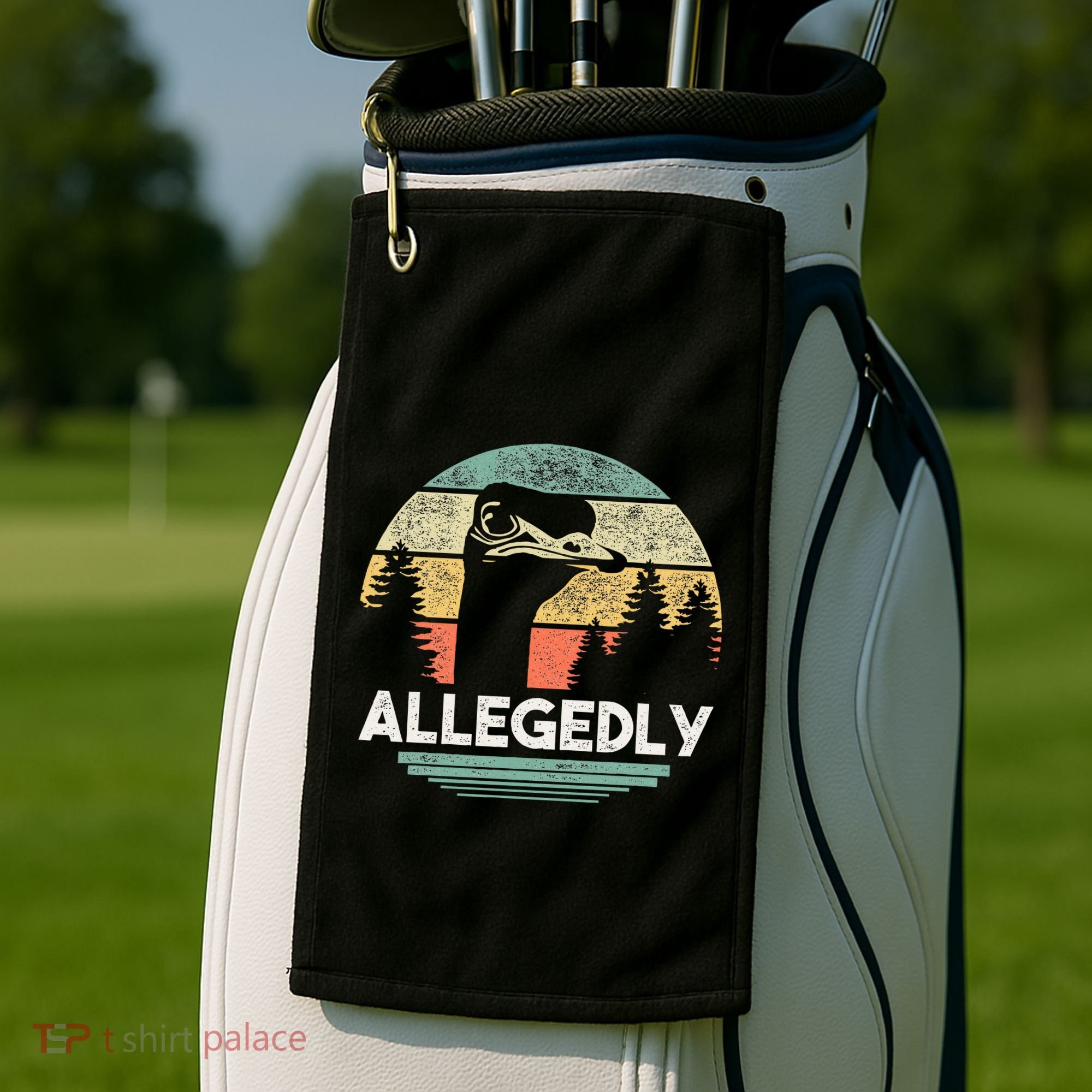 Allegedly Ostrich Funny Bird Lover Golf Towel