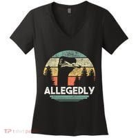 Allegedly Ostrich Funny Bird Lover Women's V-Neck T-Shirt thumb 0