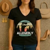 Allegedly Ostrich Funny Bird Lover Women's V-Neck T-Shirt thumb 3