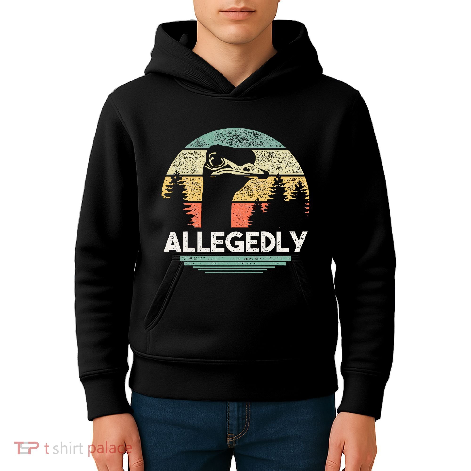 Allegedly Ostrich Funny Bird Lover Kids Hoodie