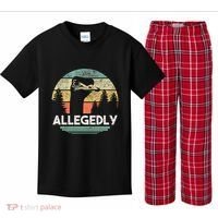 Allegedly Ostrich Funny Bird Lover Kids Plaid Pajama Set thumb 0