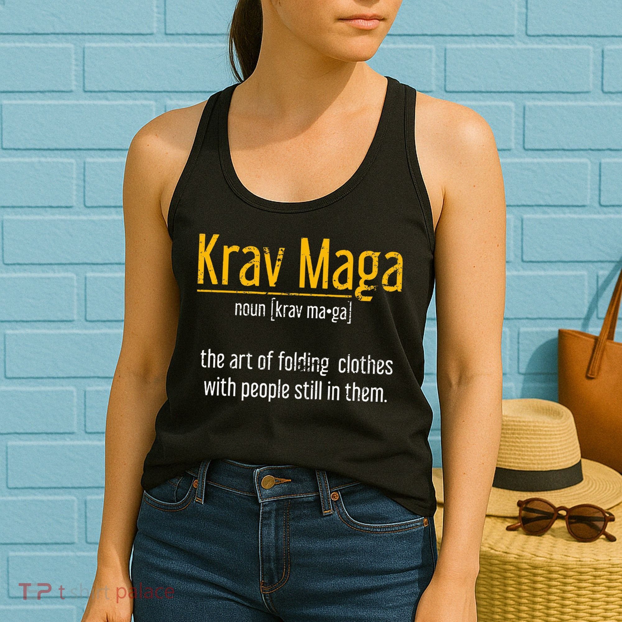 Art Of Folding Clothes With People Still In Them Krav Maga Women's Tank Top