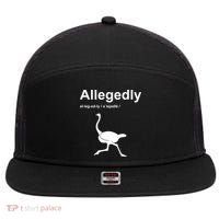 Allegedly Ostrich Funny 7 Panel Mesh Trucker Snapback Hat thumb 0