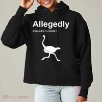 Allegedly Ostrich Funny Ladies Heavyweight Boxy Pullover Hoodie thumb 0