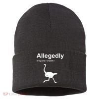Allegedly Ostrich Funny Sustainable Knit Beanie thumb 0