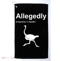 Allegedly Ostrich Funny Golf Towel thumb 0