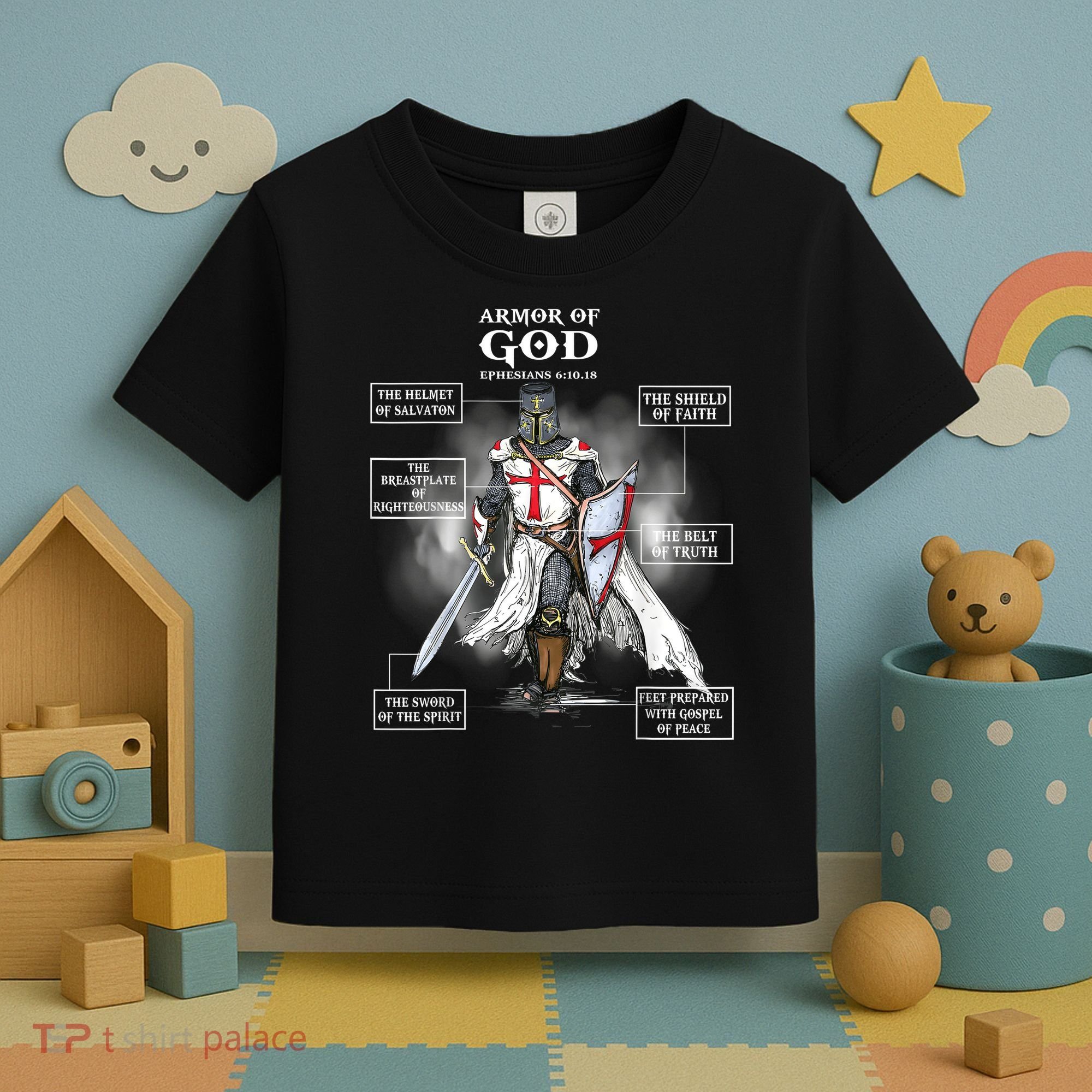 Armor Of God Bible Verse Great Gift For Religious Christian Toddler T-Shirt