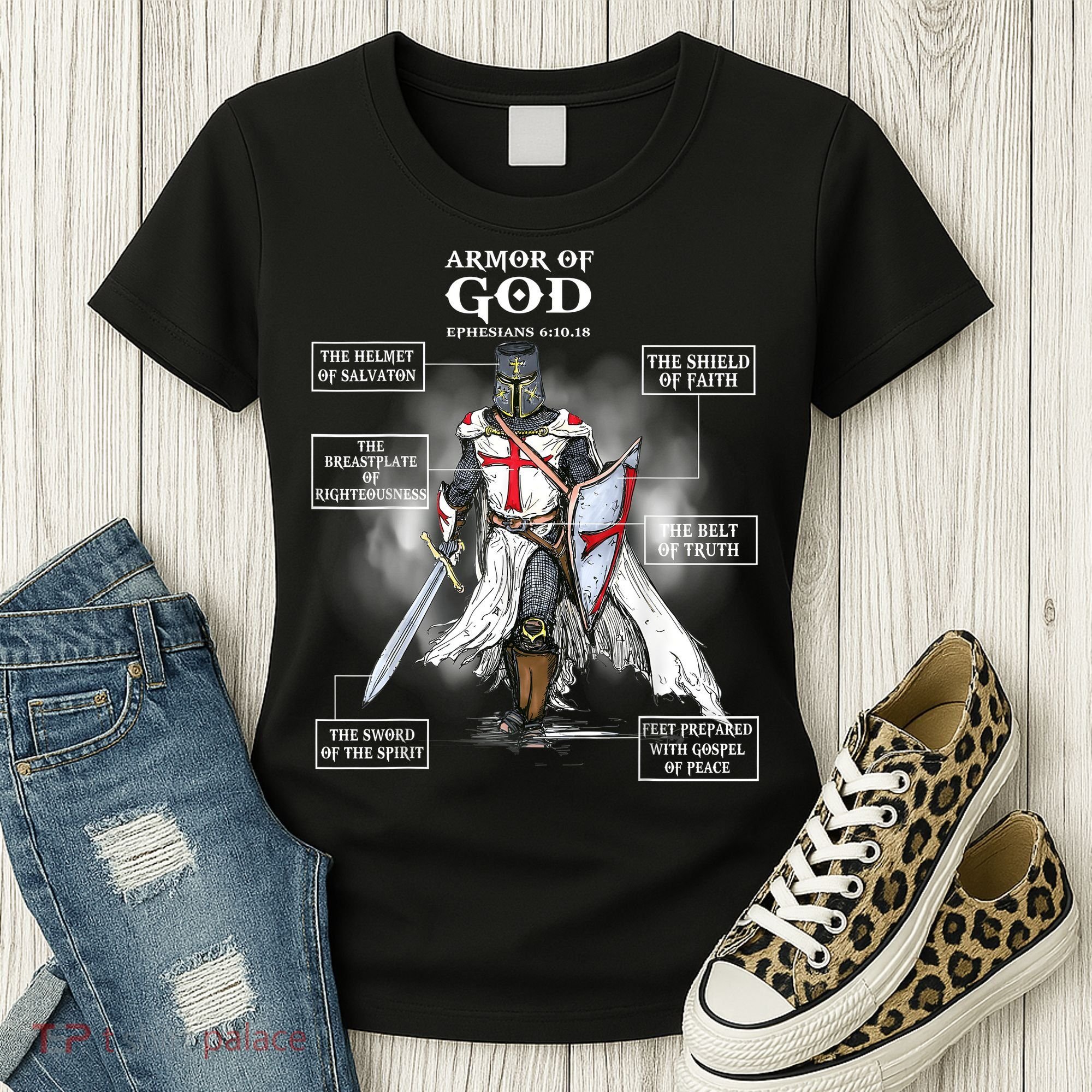 Armor Of God Bible Verse Great Gift For Religious Christian Women's T-Shirt