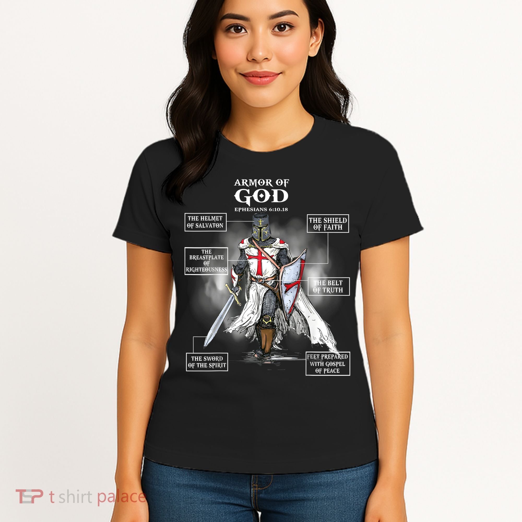 Armor Of God Bible Verse Great Gift For Religious Christian Women's T-Shirt