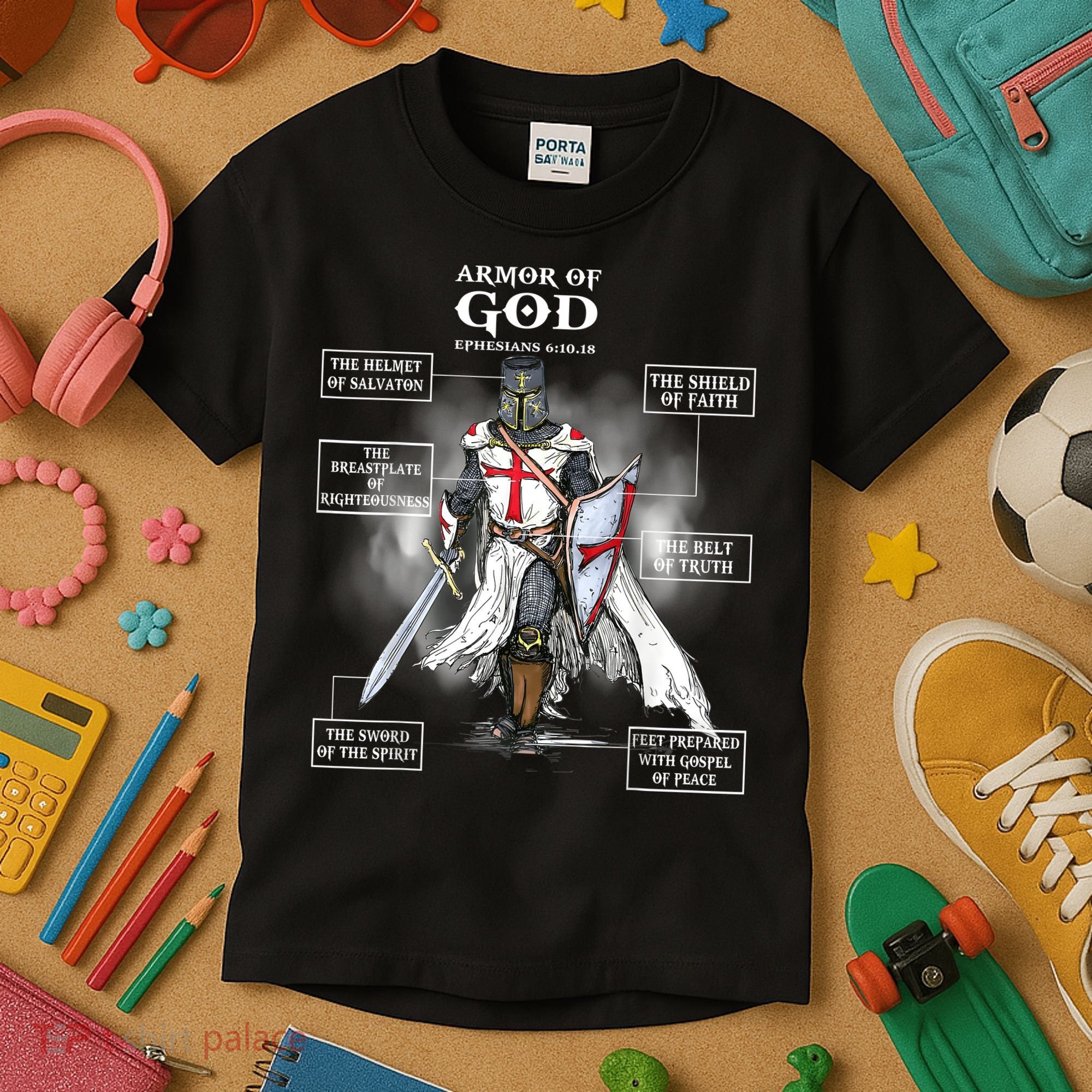 Armor Of God Bible Verse Great Gift For Religious Christian Kids T-Shirt